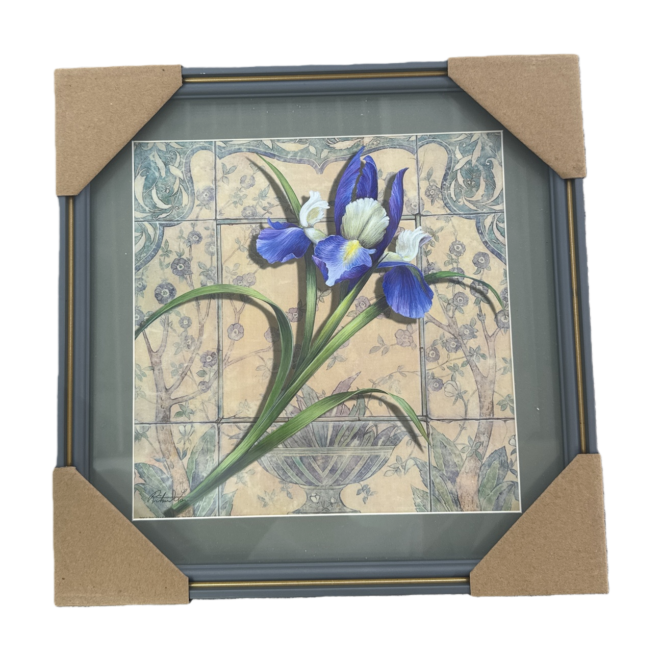 Blue iris oil painting decoration, living room and bedroom hanging art painting Item Picture