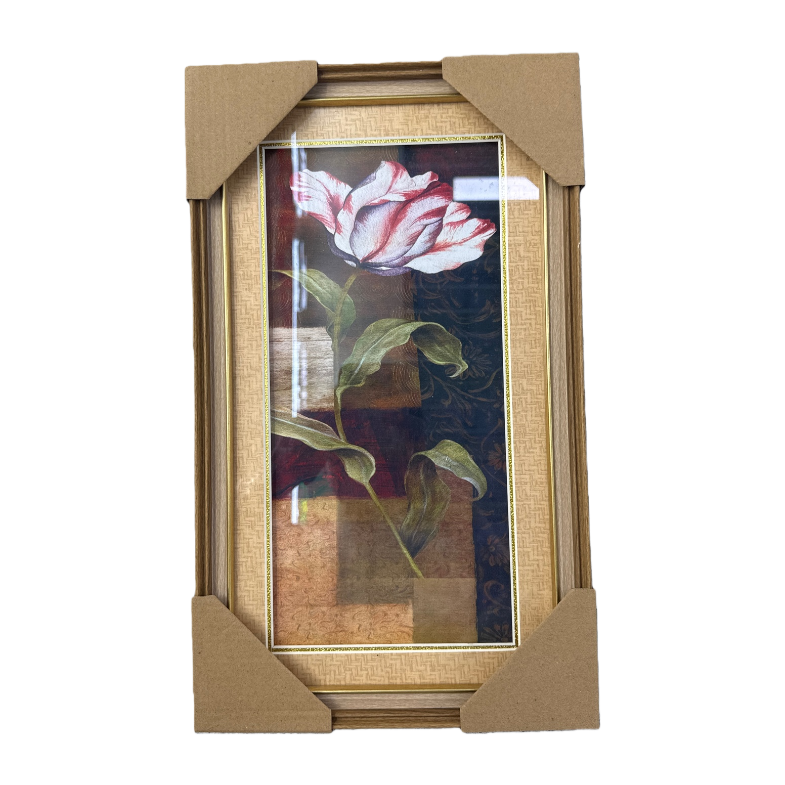 Wooden photo frames, red and white tulip flower paintings, decorative paintings, living room and bedroom hanging paintings, wooden photo frames, magnetic photo frames, mini photo frames, aluminum alloy photo frames Item Picture