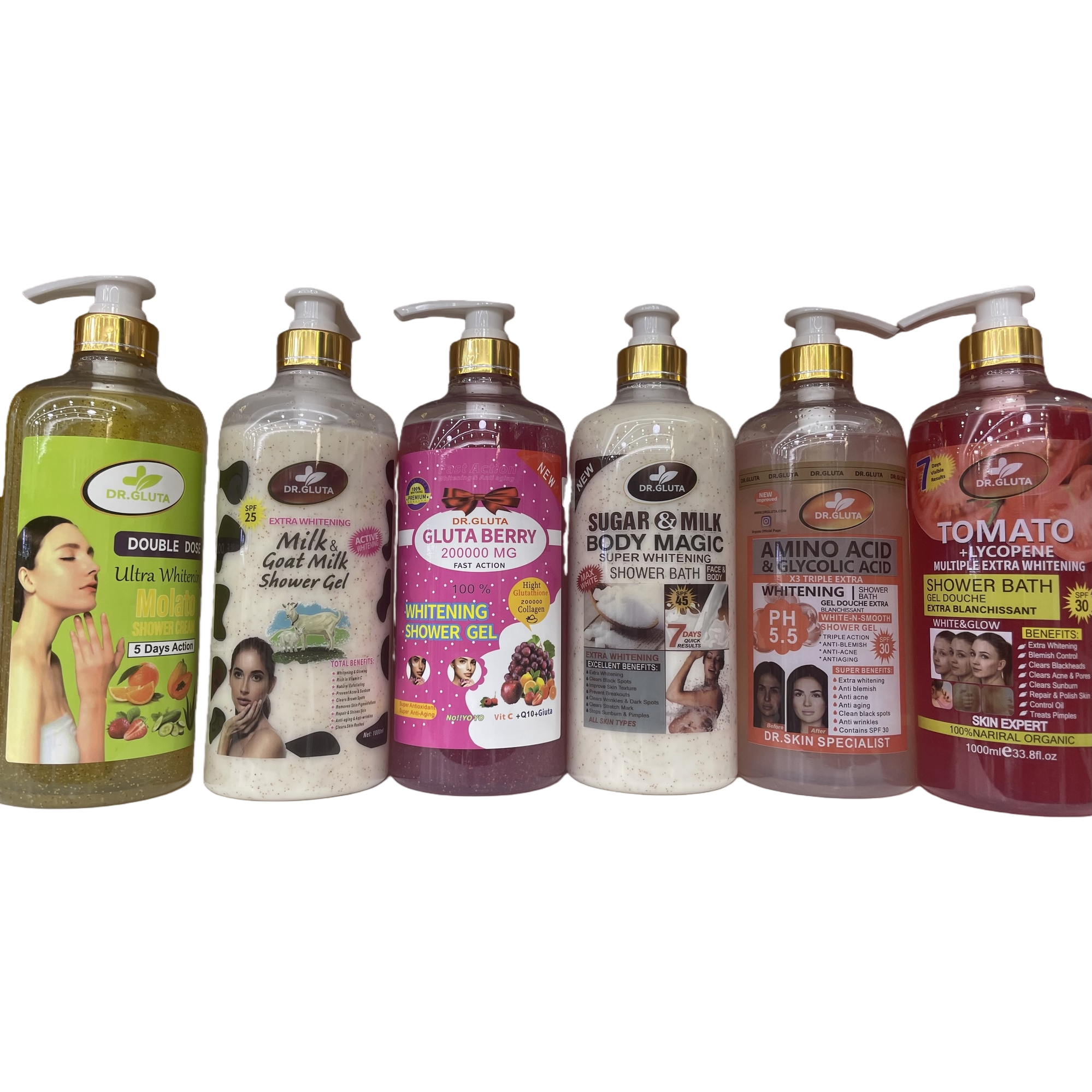DR.GLUTA shower gel Body Wash with Pump Head, colorful bottle Body Wash, Refreshing and Moisturizing, Scented Body lotion Item Picture