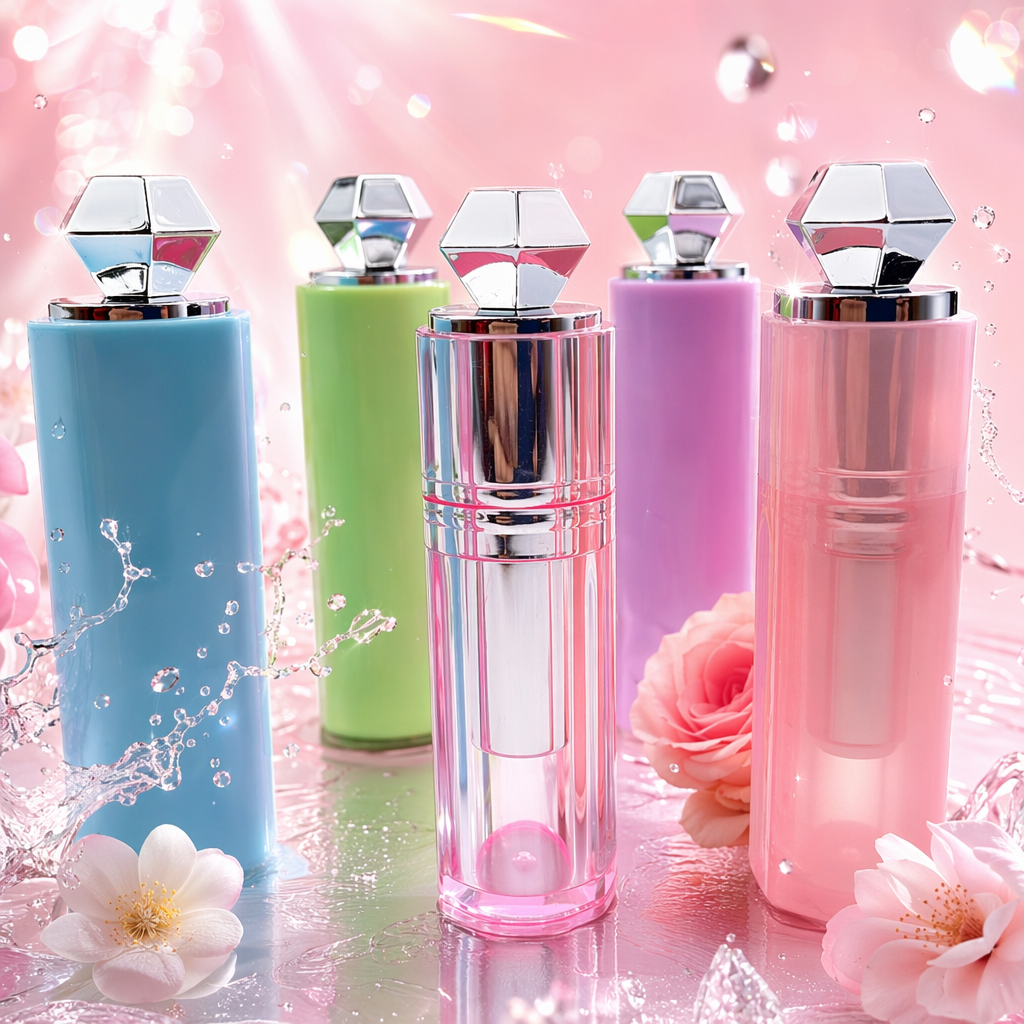 LS677 Lipstick tube, lip balm tube, cosmetic packaging material wholesale, ABS material, can be printed with logo