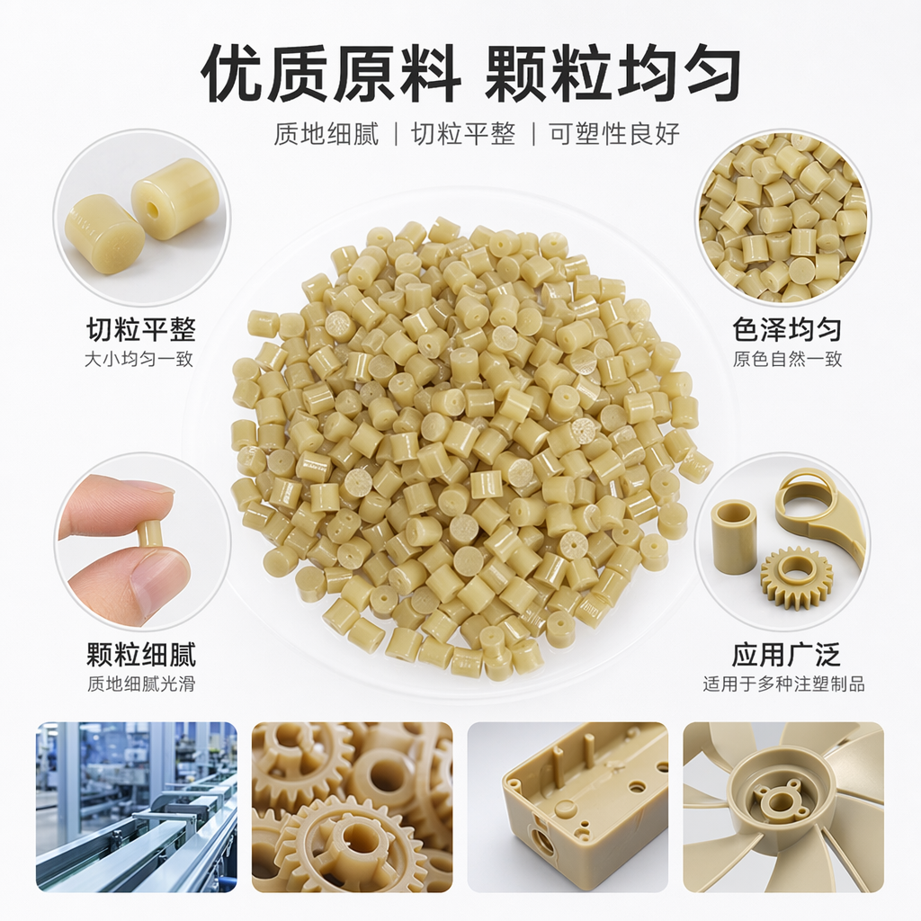 黄色塑料颗粒 工业级PPPE原料 环保无毒 2mm圆柱形 500g