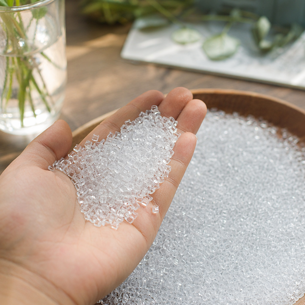 Transparent plastic granules, industrial-grade PPPE material granular raw material, 500g details Picture