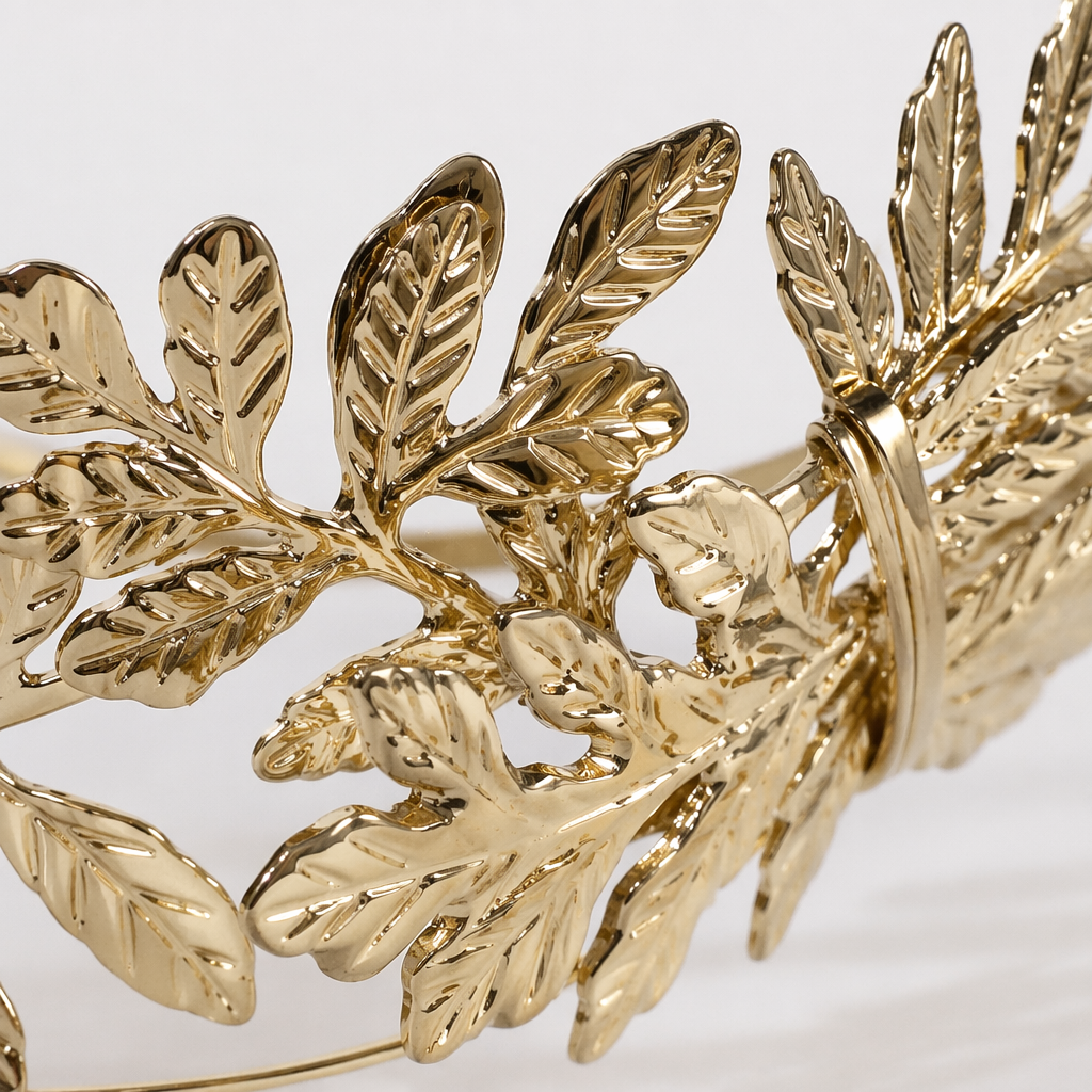 Golden leaf-shaped headwear and artificial plant hair accessory for the bride's wedding Application Scenario
