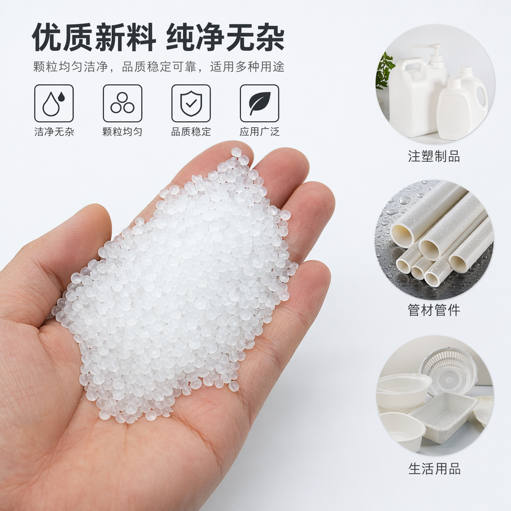 White granular plastic particles, industrial-grade PP polypropylene raw material, 25kg bags