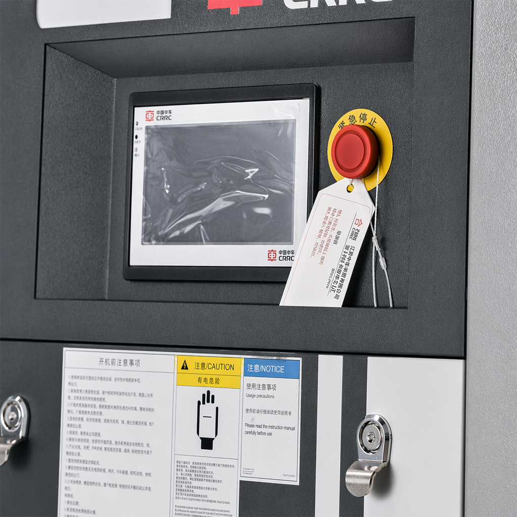Grey industrial equipment CRRC identification display screen Application Scenario