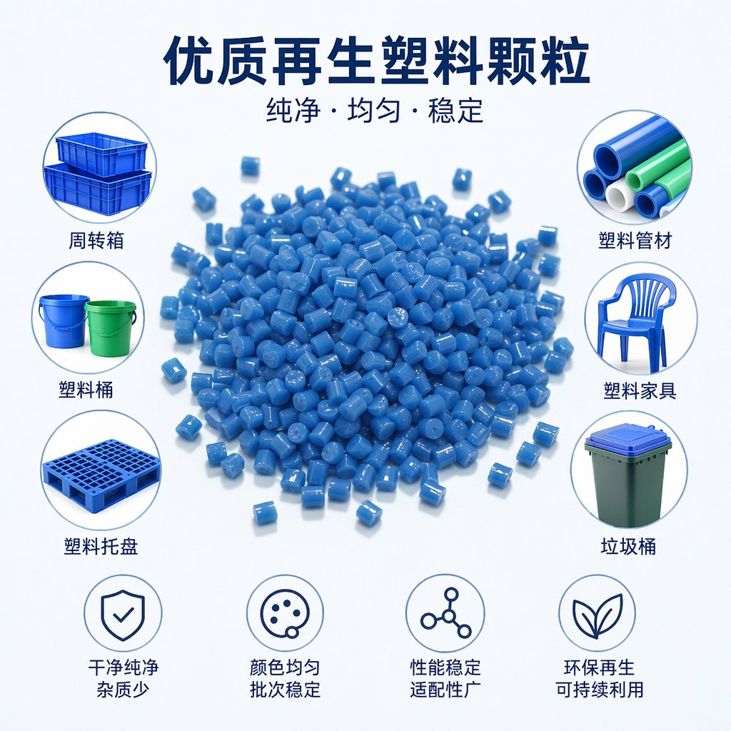 Blue plastic particles are industrial-grade PP polypropylene raw materials, suitable for general injection molding and blow molding