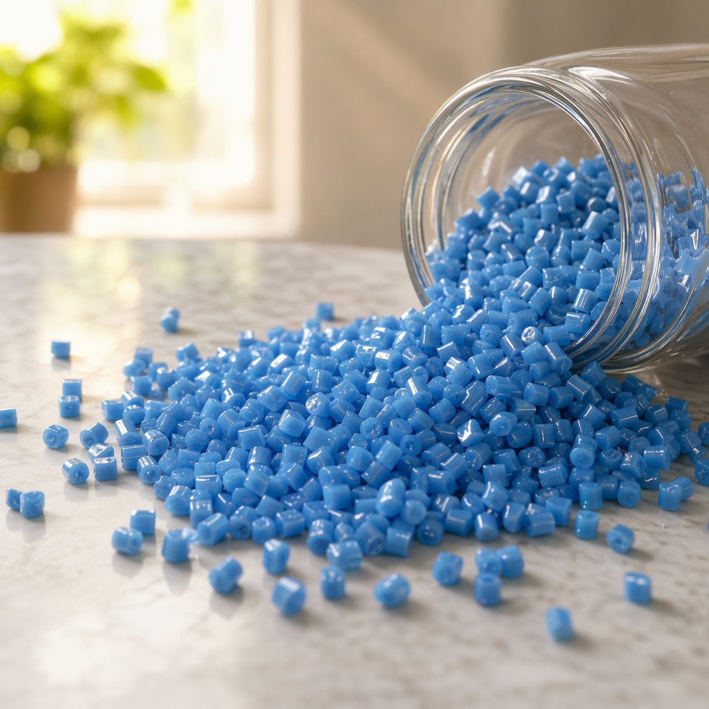 Blue plastic particles are industrial-grade PP polypropylene raw materials, suitable for general injection molding and blow molding details Picture