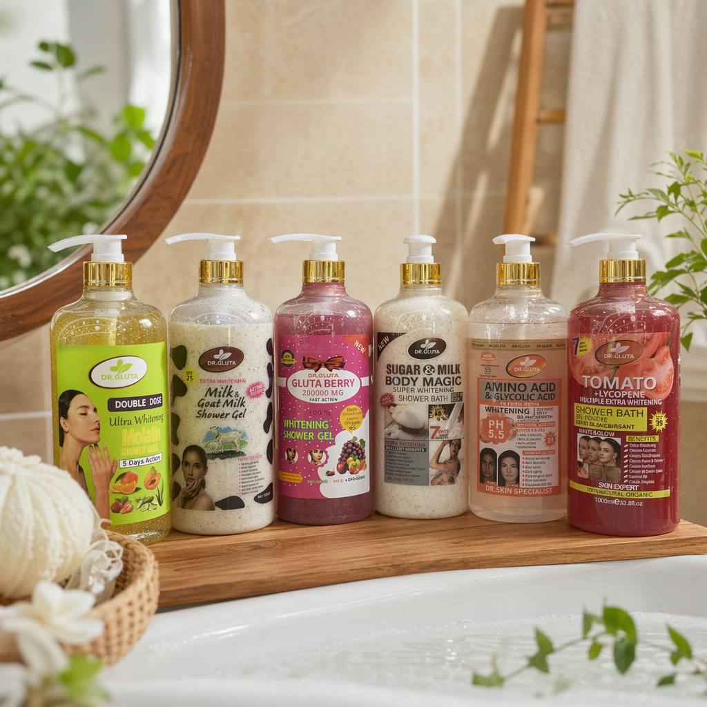 DR.GLUTA shower gel Body Wash with Pump Head, colorful bottle Body Wash, Refreshing and Moisturizing, Scented Body lotion details Picture