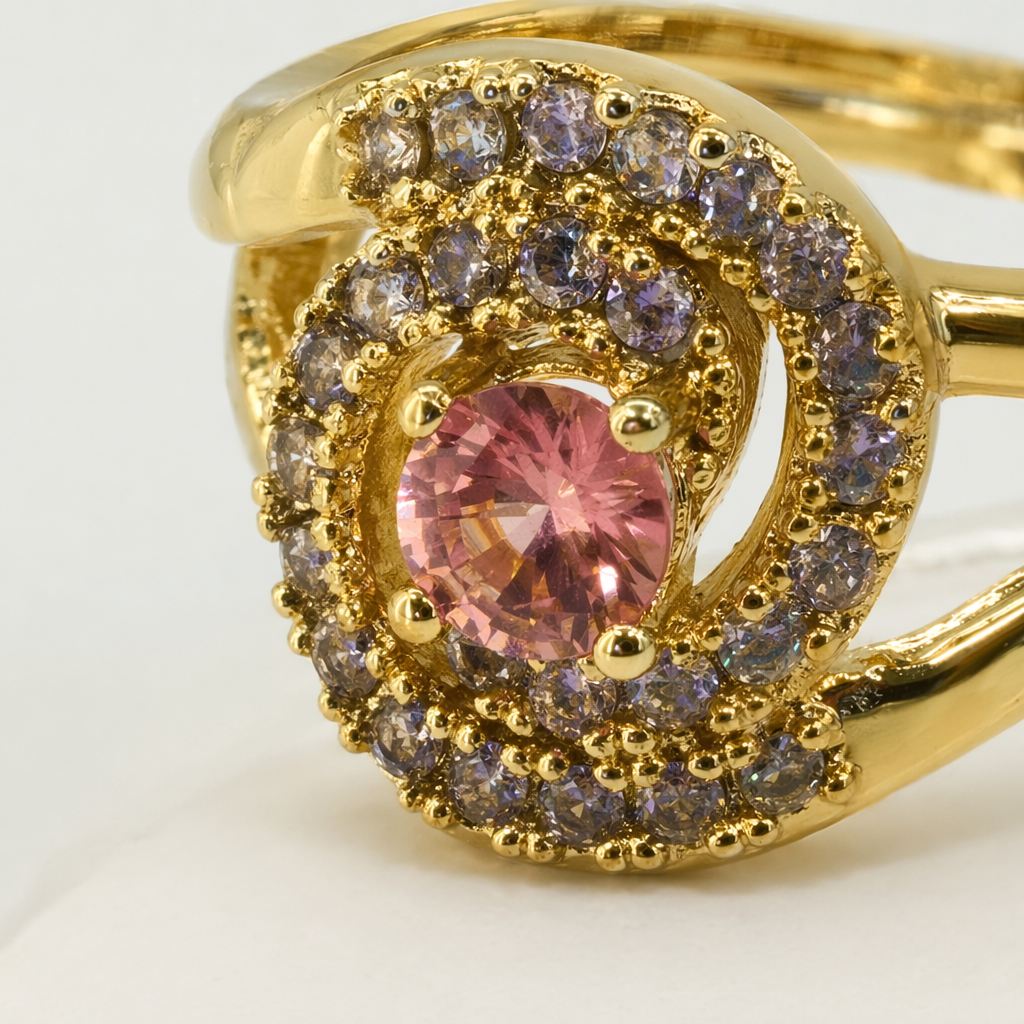 Golden spiral zircon diamond ring, a fashionable, simple and versatile ring for women Application Scenario