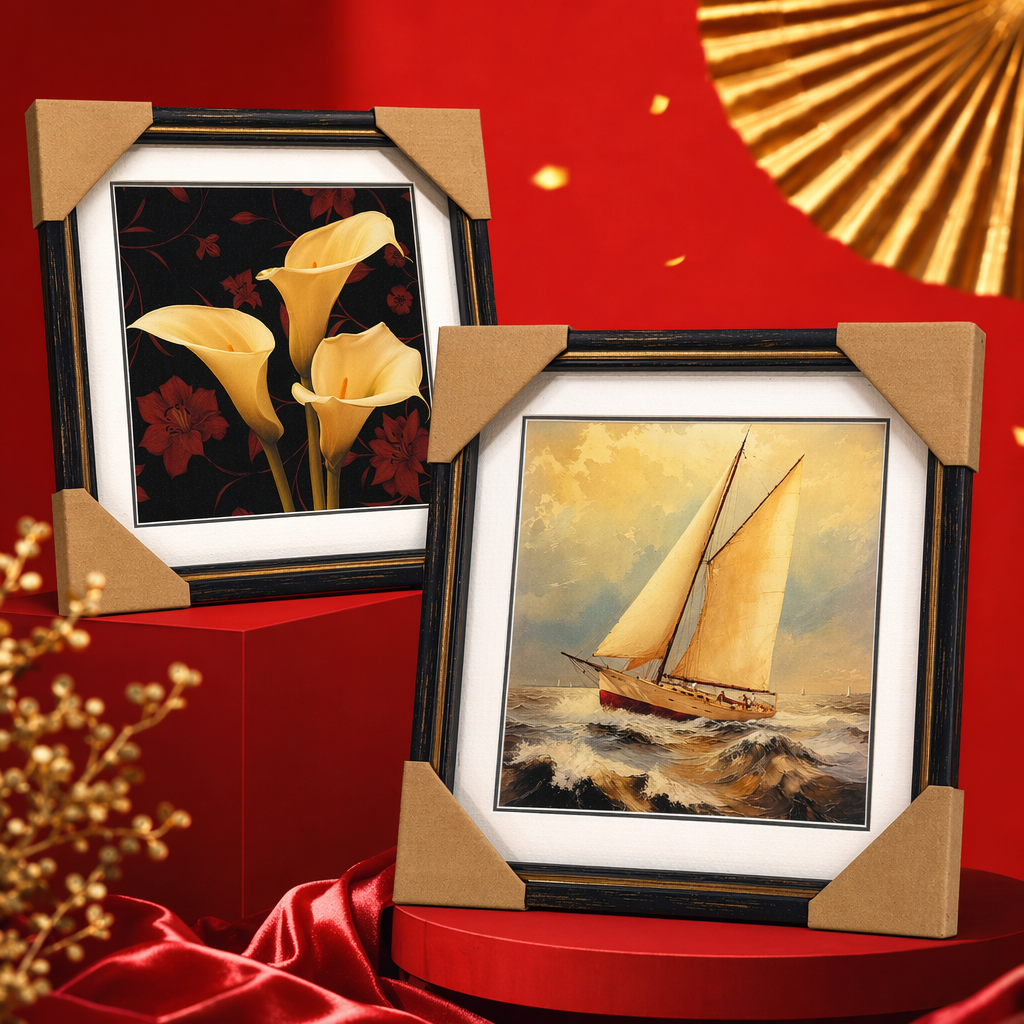 Black sailboat sea view painting framing picture frame, ocean-themed decorative painting, living room and bedroom hanging painting Specification image