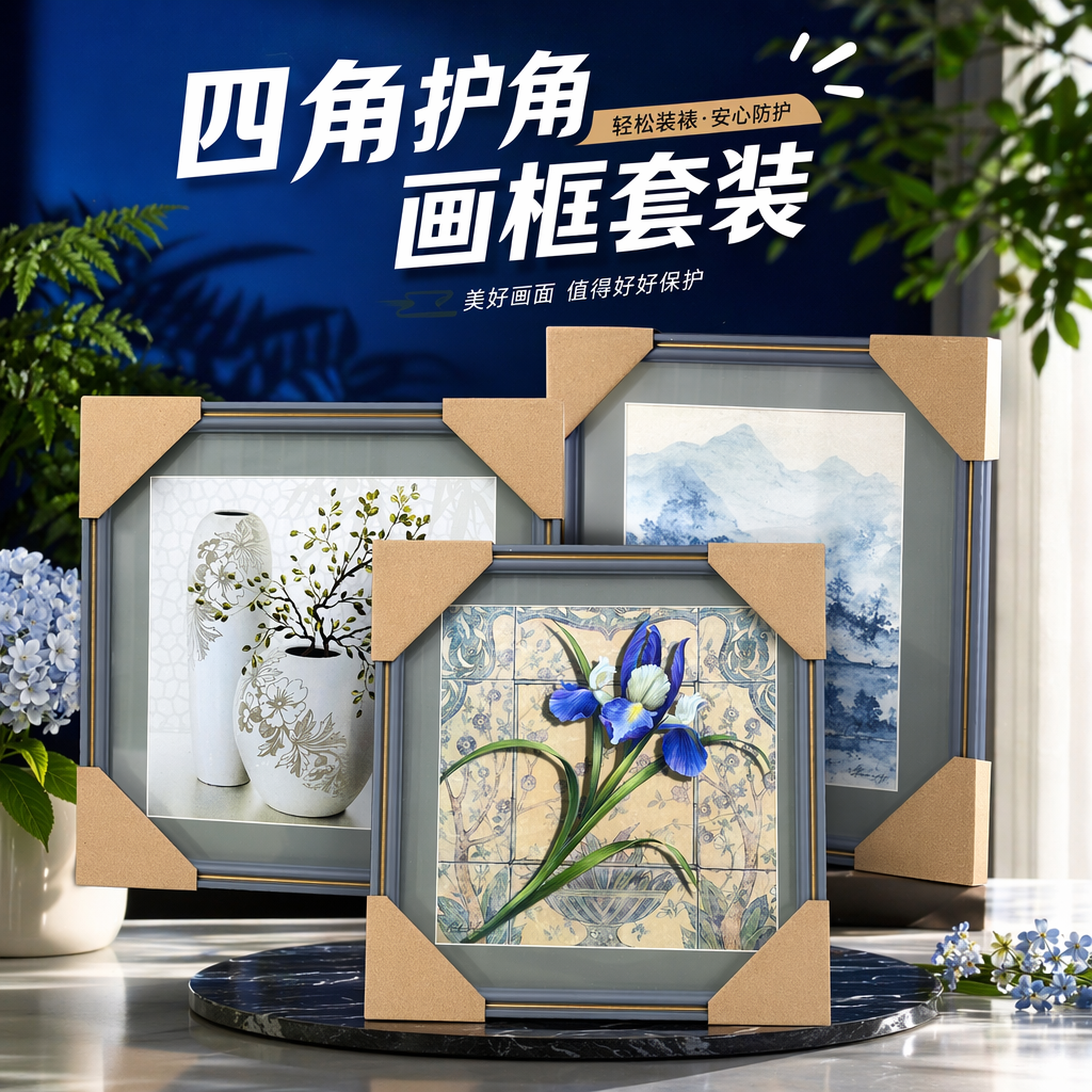 Blue iris oil painting decoration, living room and bedroom hanging art painting Specification image
