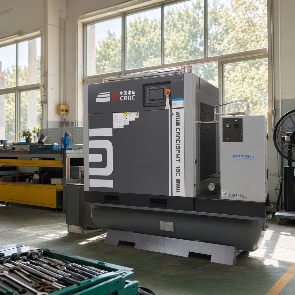 Silent and energy-saving single-phase 220V 50Hz grey industrial air compressor details Picture