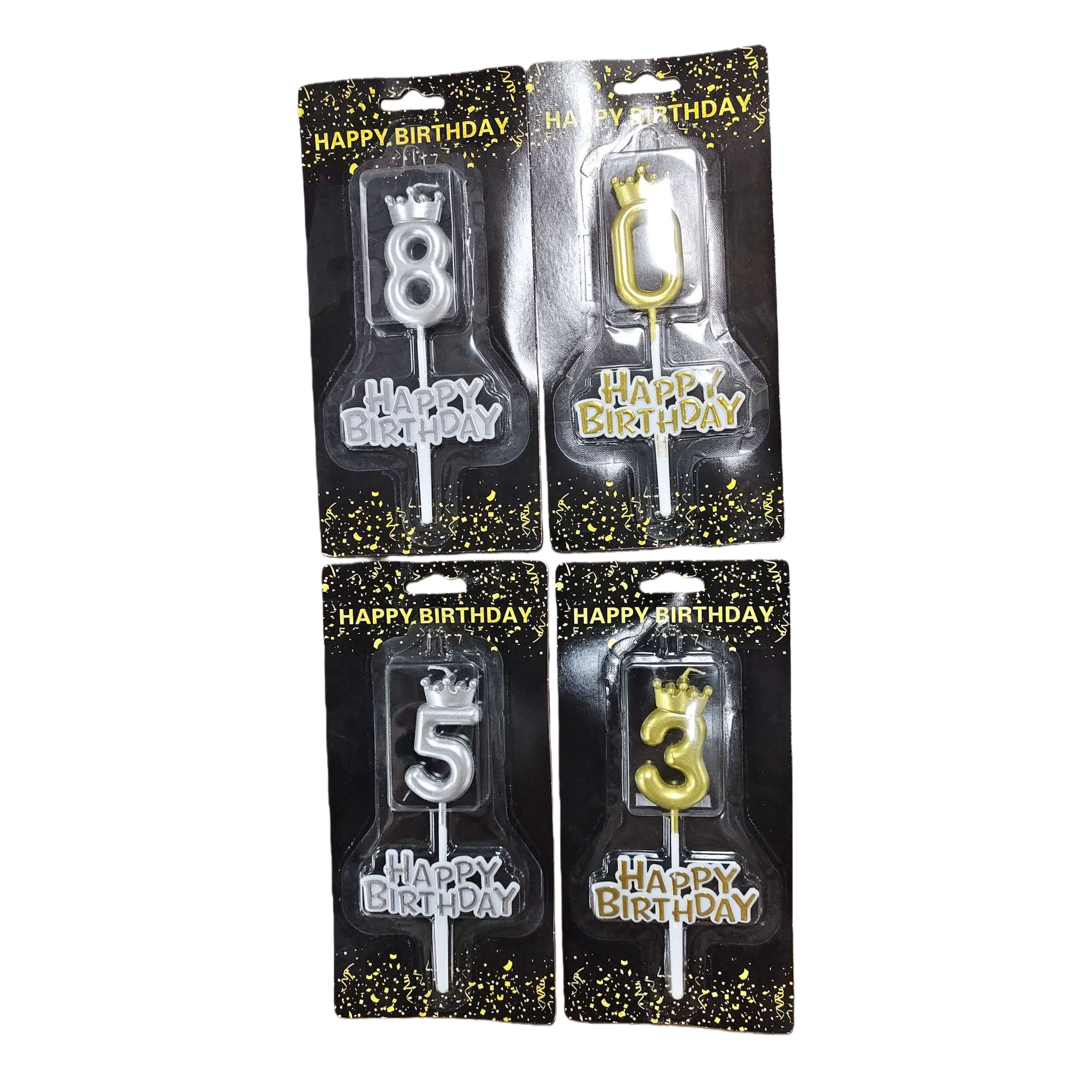 Black packaging digital birthday candles, card-style creative cake decoration items Item Picture