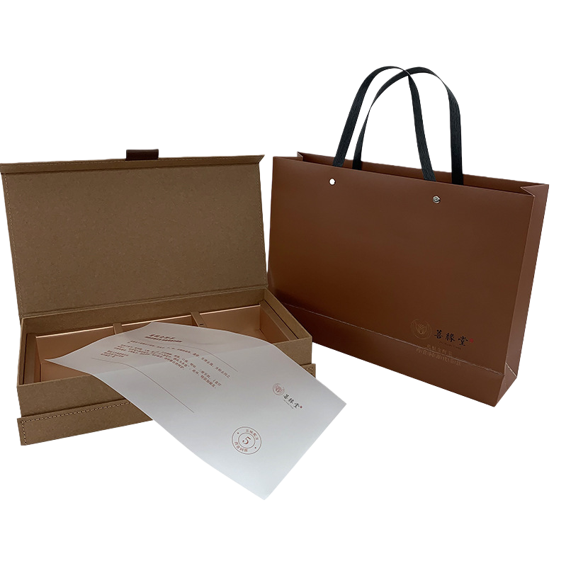 Brown gift box with handbag made of kraft paper for festival souvenirs Item Picture