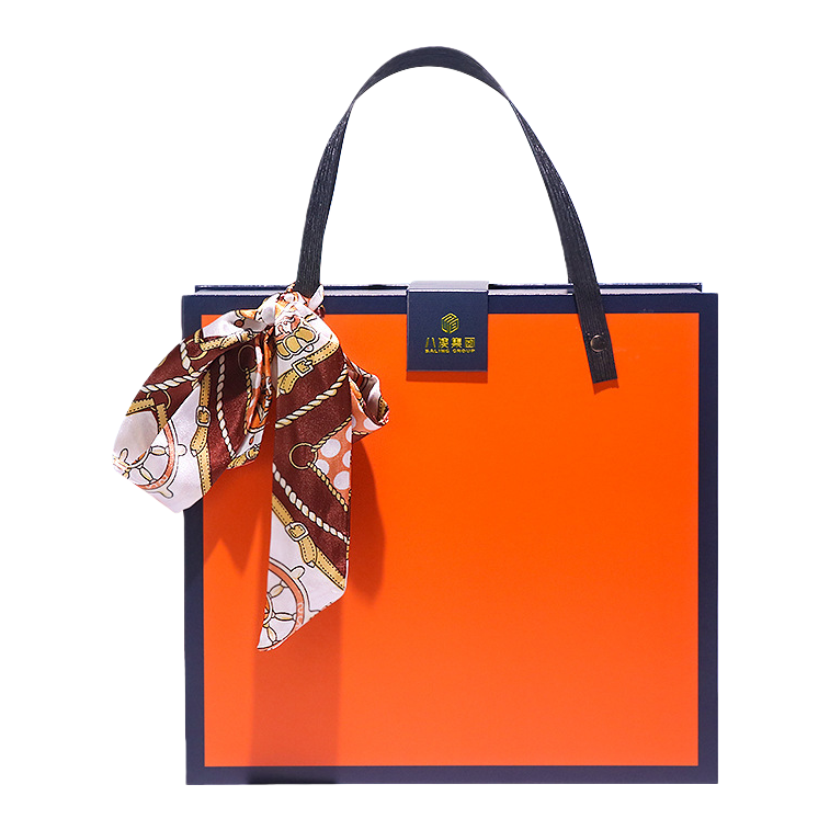 Orange gift box with handbag festival gift packaging set Item Picture