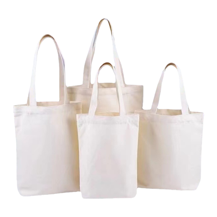 The white canvas handbag is simple, versatile, eco-friendly shopping bag, foldable, lightweight and has a large capacity Item Picture