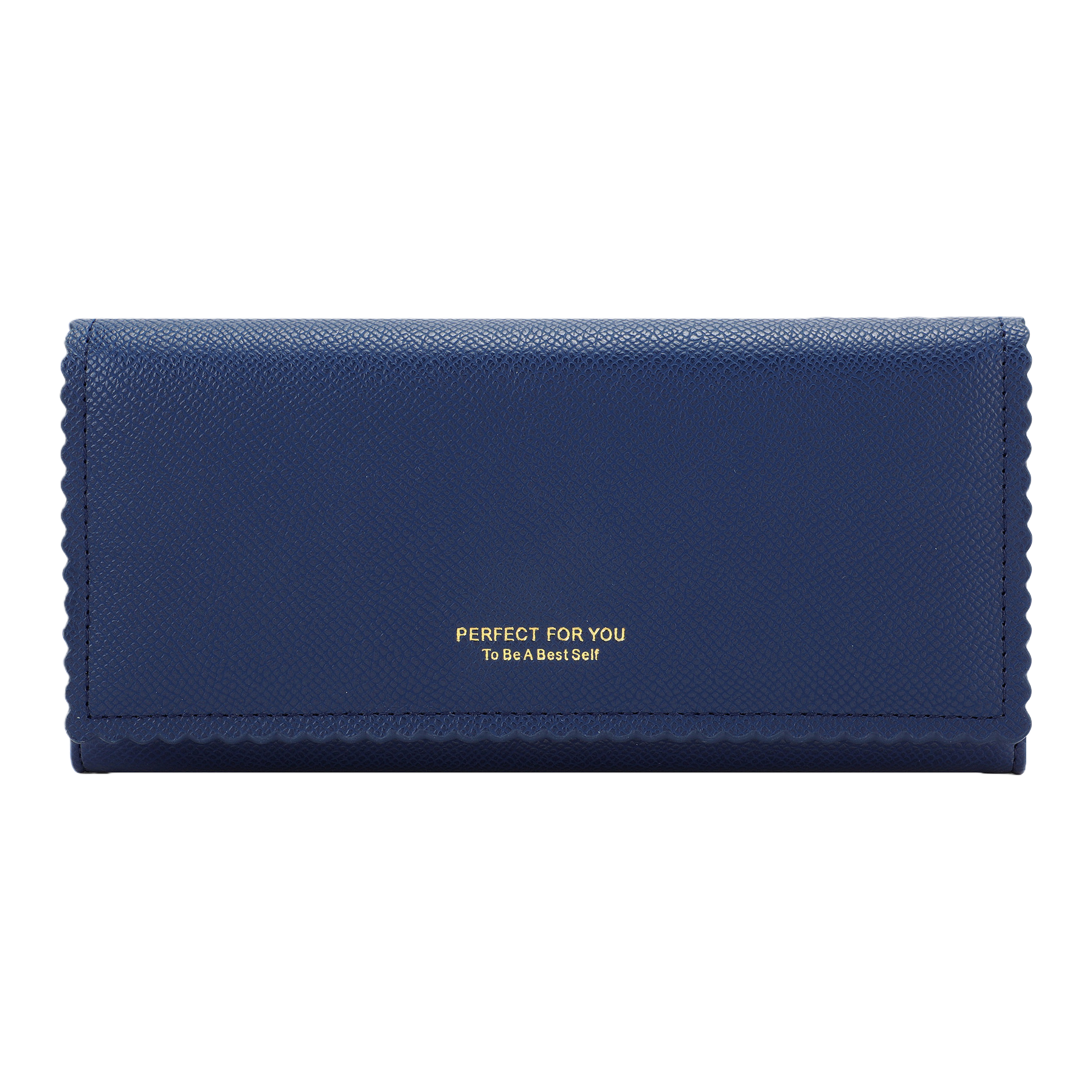 Deep blue textured men's genuine leather wallet, long multi-functional card wallet Item Picture
