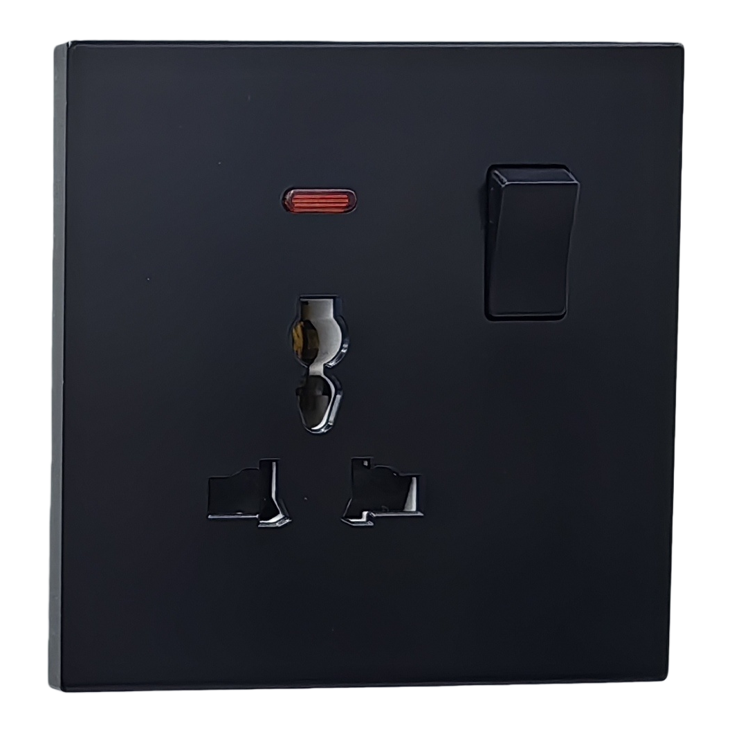 T5/T6 black 13A multi-functional socket panel wall switch panel outlet Item Picture