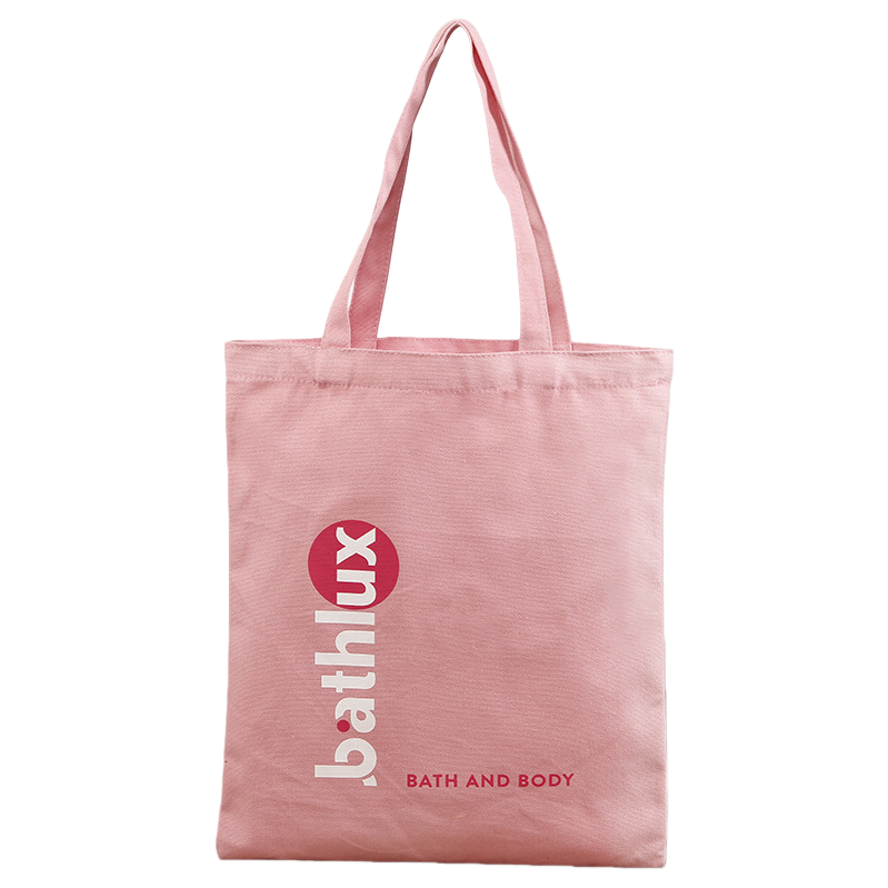 The pink canvas bag is a simple and versatile hand-held shopping bag with an artistic style for daily commuting Item Picture