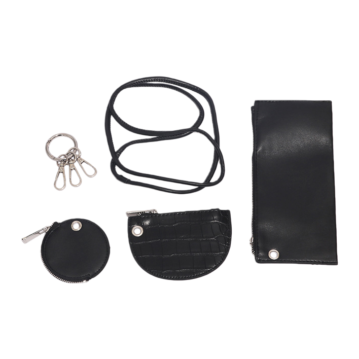 黑色皮革配件套装 皮具DIY材料包 手工制作工具组合 Item Picture