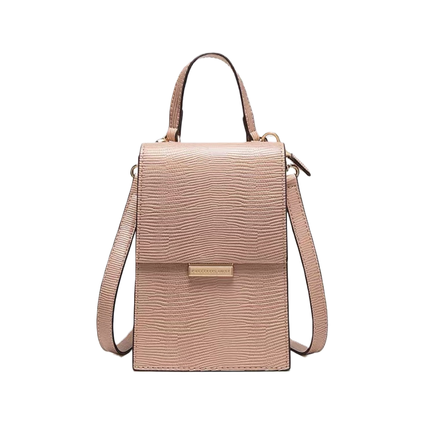 This pink textured handbag is a fashionable and versatile single-shoulder crossbody bag for women Item Picture