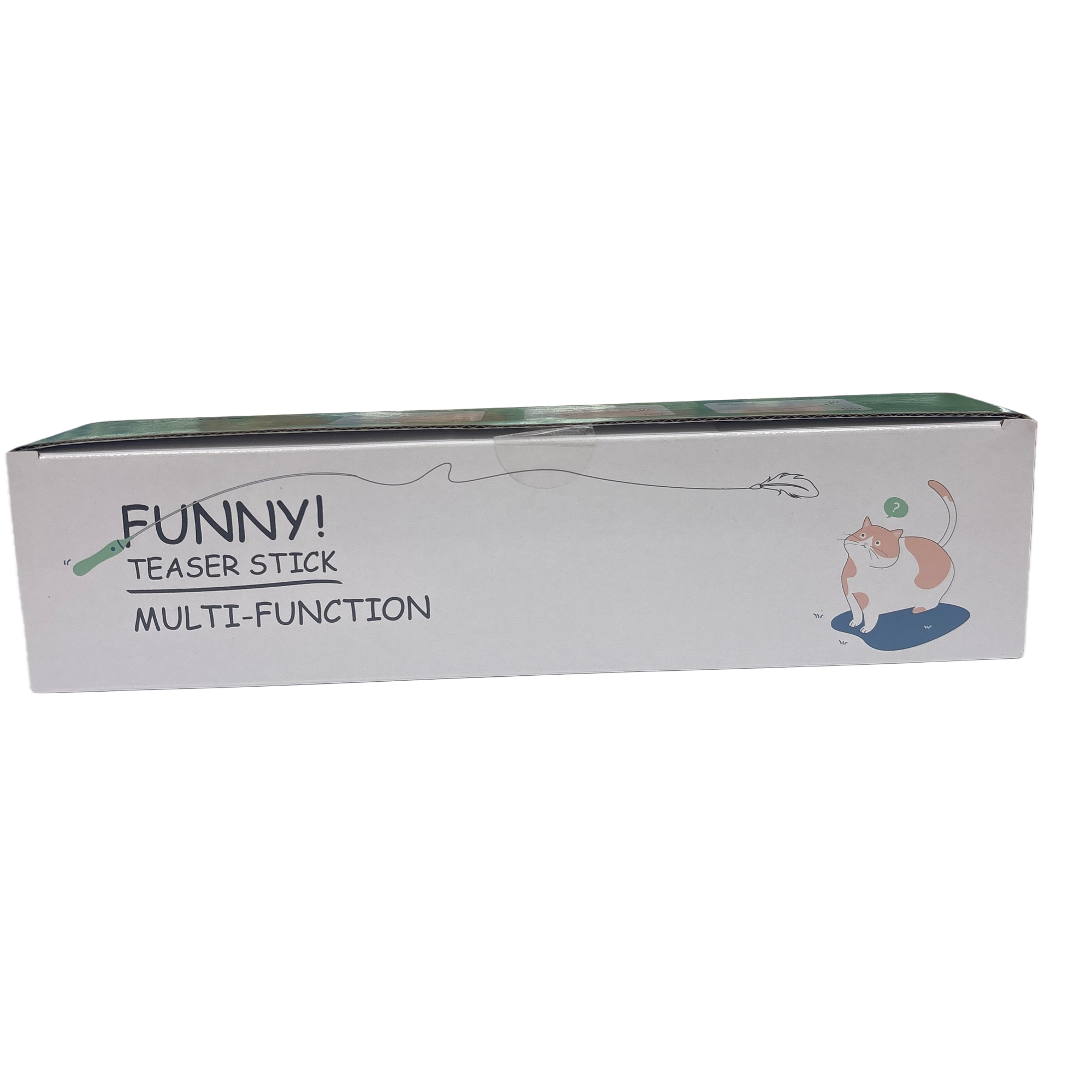 The white packaging box cat toy, a cat toy stick with a needle and fur design, is interactive and easy to hold, making it very fun to play with Item Picture