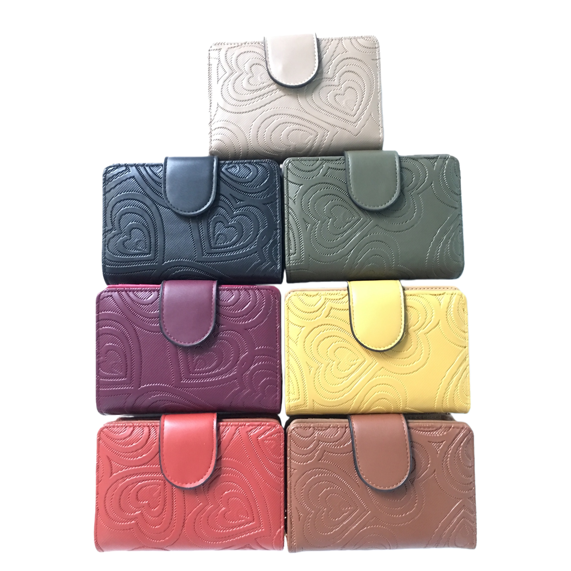 Colorful embossed genuine leather wallet, fashionable and simple long clutch for women Item Picture