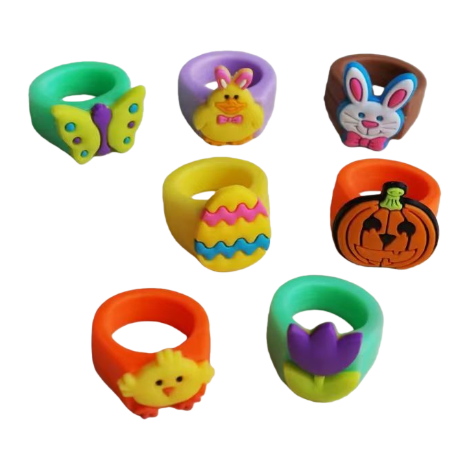 Colorful cartoon-shaped rings are fashionable and personalized accessories suitable for both men and women Item Picture