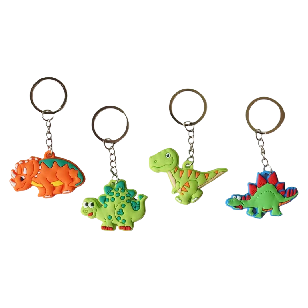 Colorful dinosaur-shaped keychains, cute cartoon pendants, creative children's gifts Item Picture