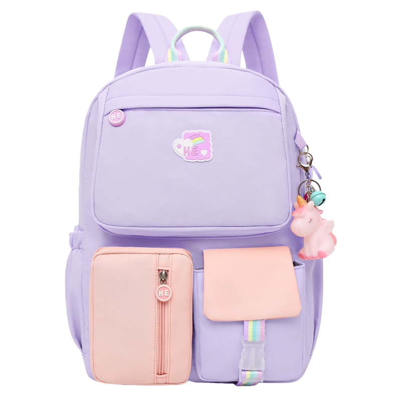 The light purple backpack is a lightweight and large-capacity student commuting and leisure backpack Item Picture