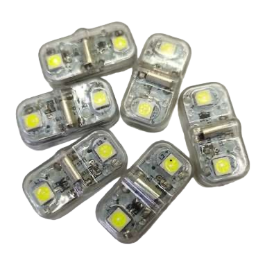 透明外壳LED灯珠白底实物图