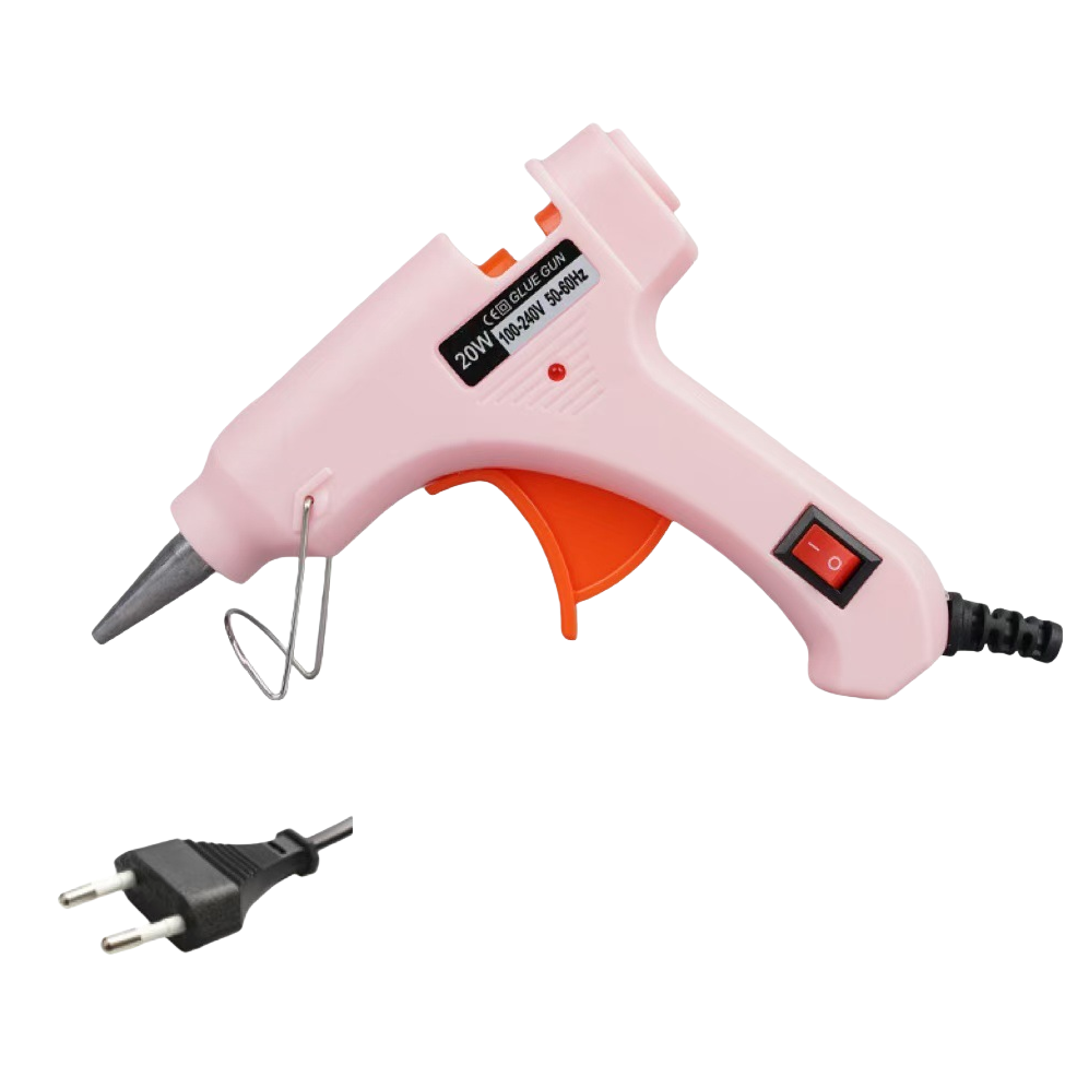 Pink hot melt glue gun, handheld quick heating mini electric melt glue gun, home DIY decoration tool Item Picture