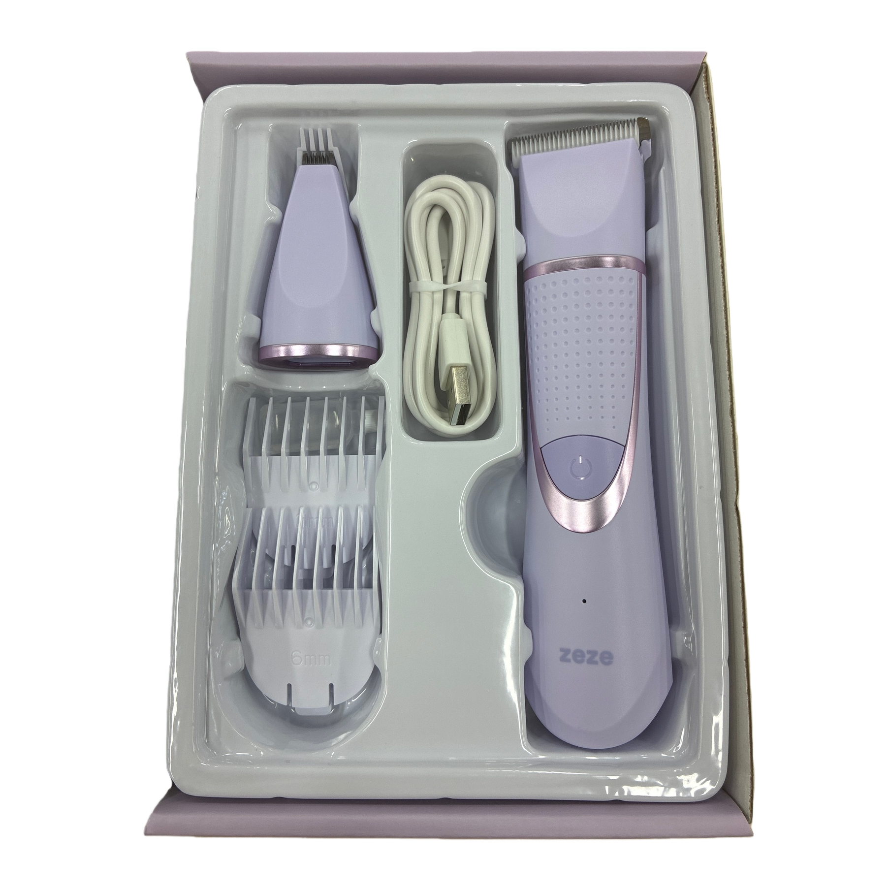 Light purple electric hair clipper set, home silent hair clipper with accessories Item Picture