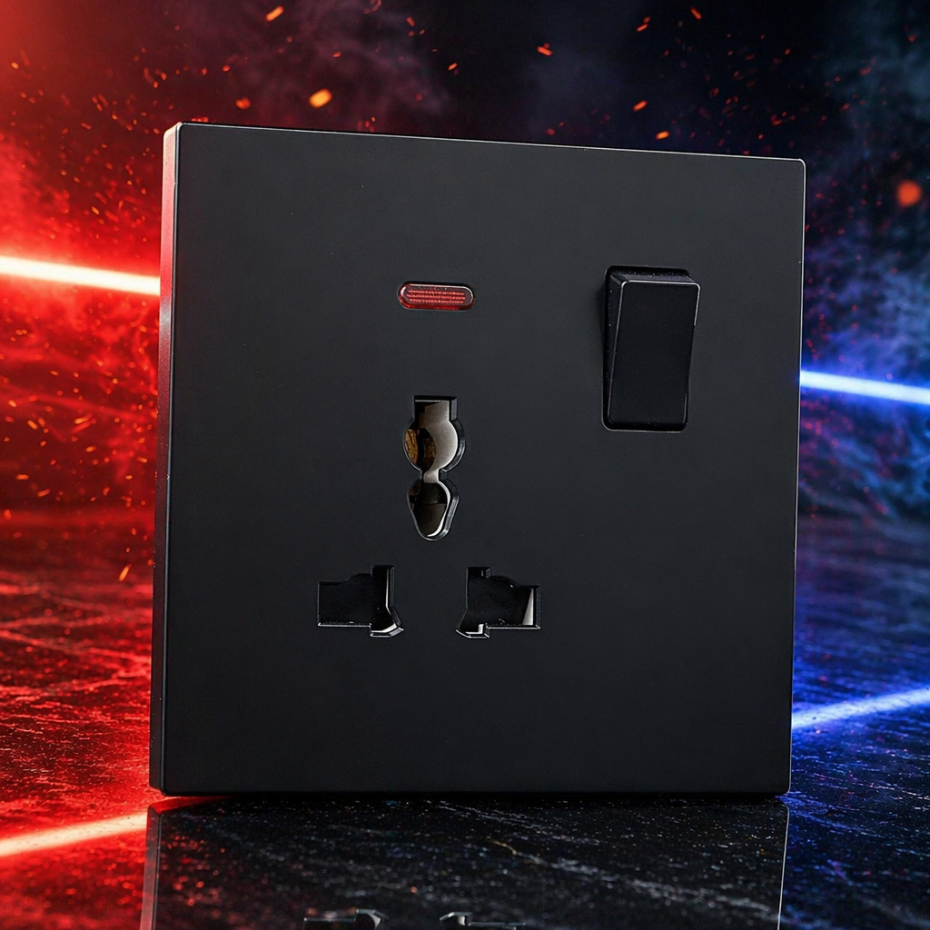 T5/T6 black 13A multi-functional socket panel wall switch panel outlet Specification image