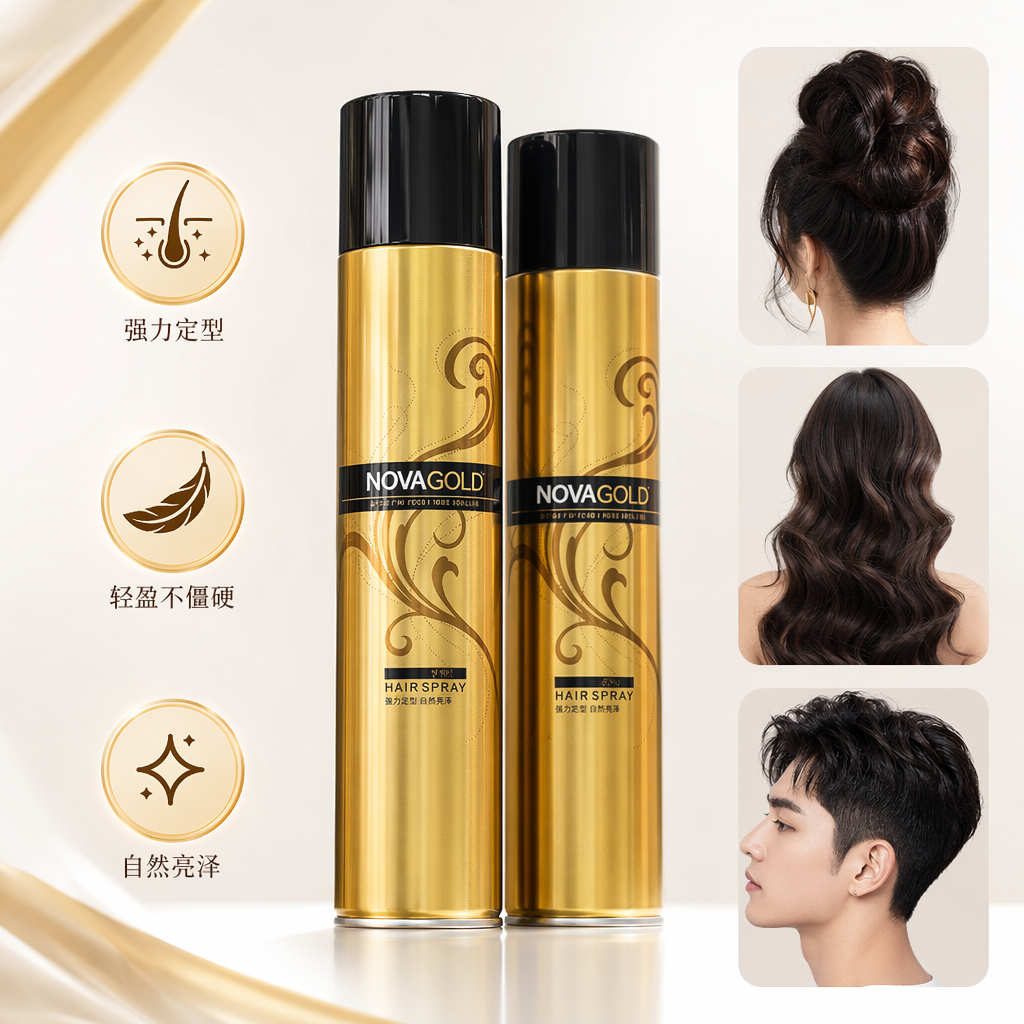 NOVA GOLD HAIR SPRAY强力定型发胶 持久留香不伤发美发造型喷雾