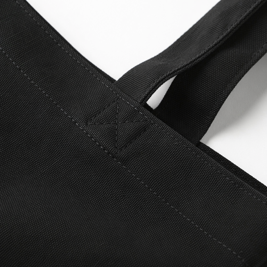 A thick and wear-resistant black canvas bag, a student schoolbag, can be carried diagonally on one shoulder for daily outings Application Scenario