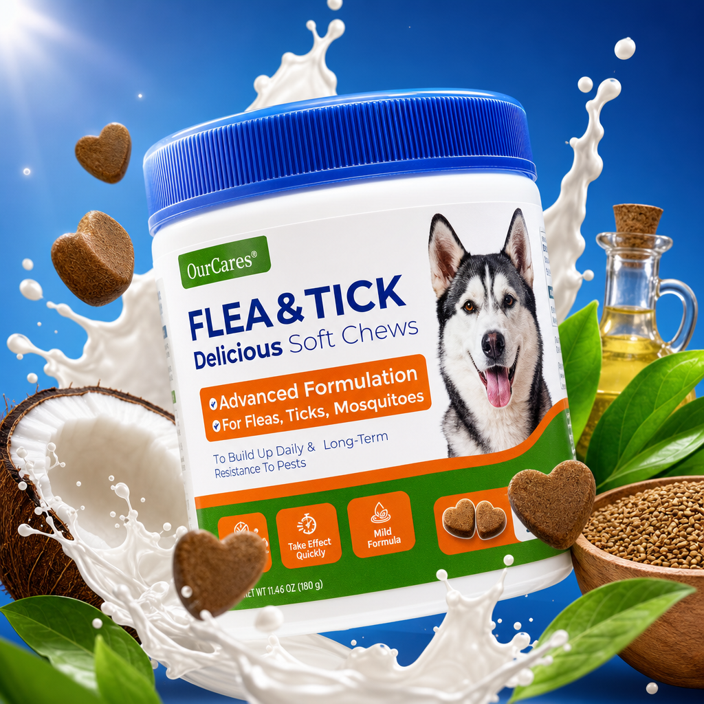 Pet Health Care Flea + Tick Soft Chewable Tablets 2nd Generation Pet Insect Repellent Gummy Candy cans Specification image