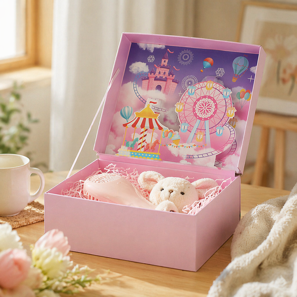 The pink gift box is a simple and fashionable gift packaging box, making it an ideal choice for giving gifts during festivals details Picture