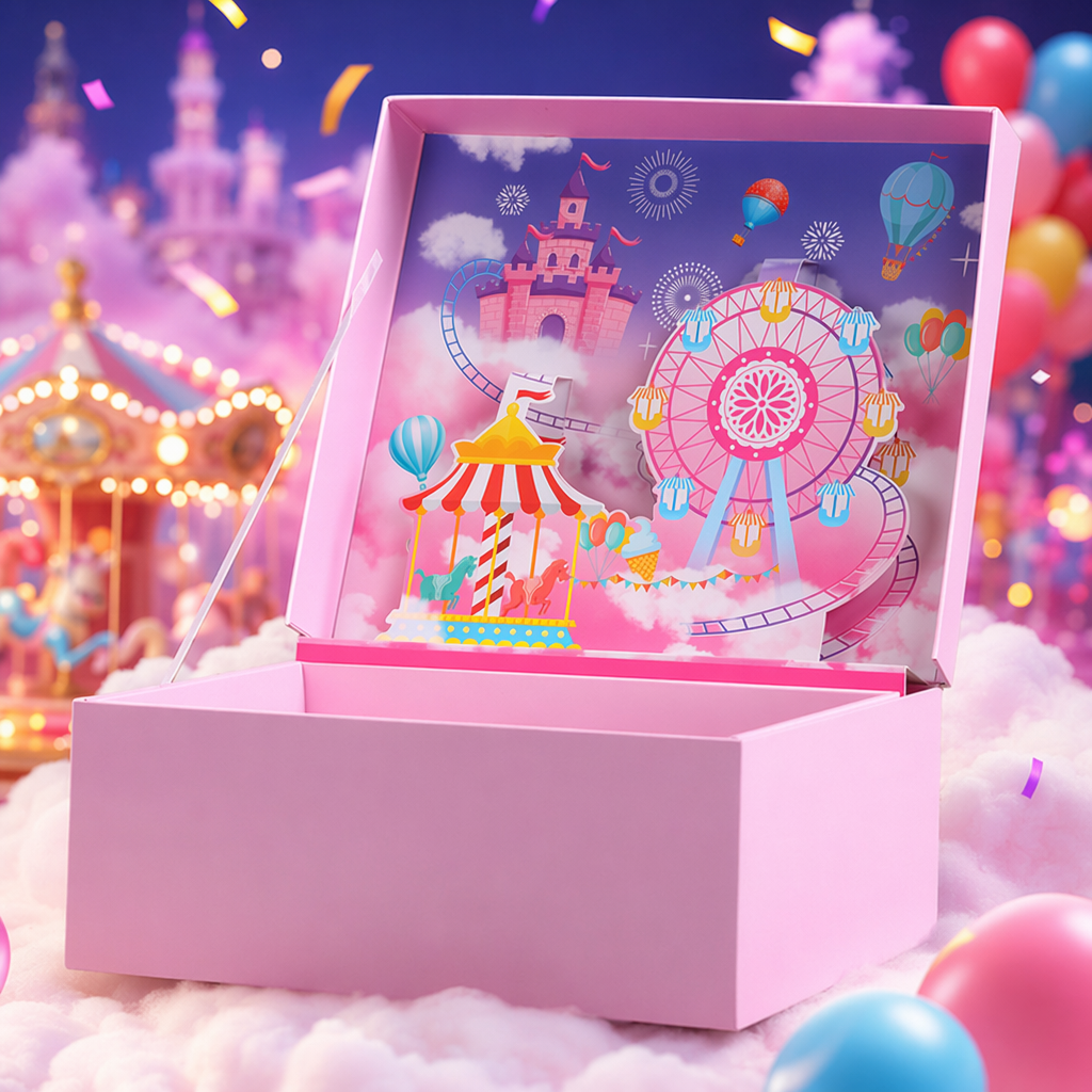 The pink gift box is a simple and fashionable gift packaging box, making it an ideal choice for giving gifts during festivals Specification image