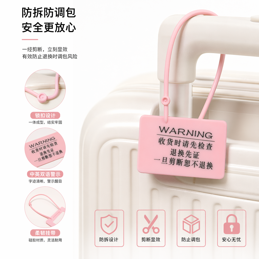 粉色封缄标签 通用型密封贴纸 文件档案保密标识用品