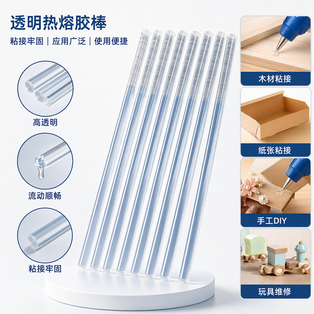 Transparent adhesive stick