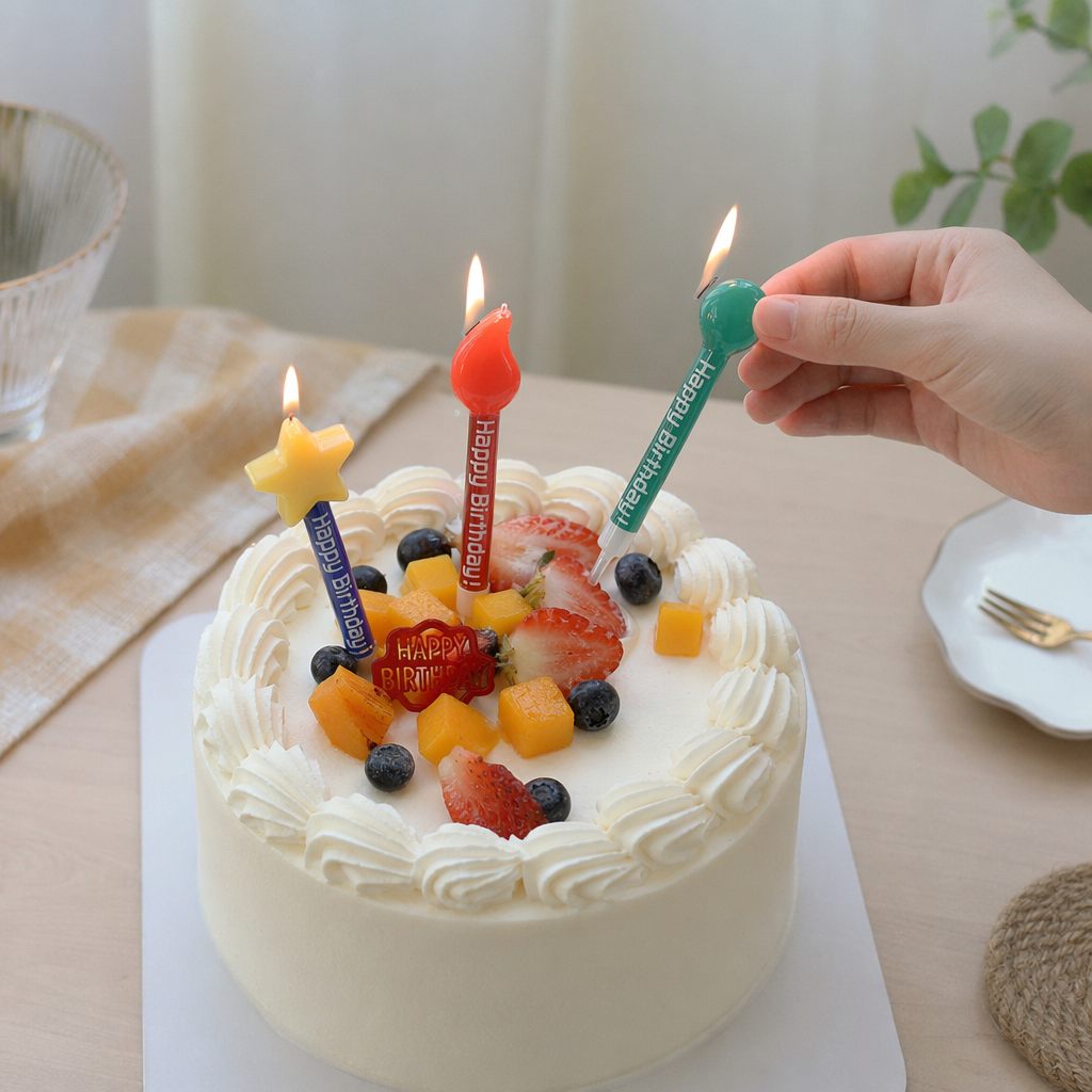 彩色生日蜡烛套装 儿童派对装饰蜡烛礼盒 多色组合可选产品图