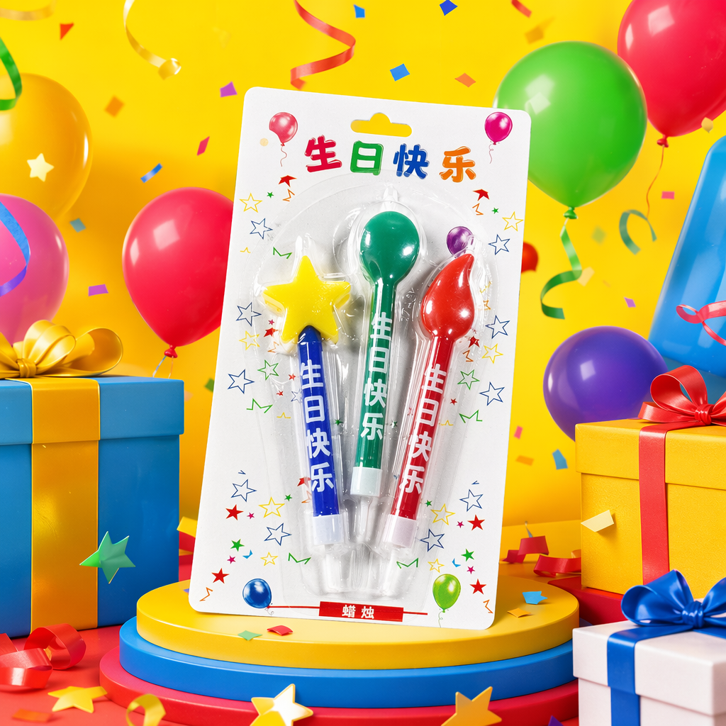 彩色生日蜡烛套装 儿童派对装饰蜡烛礼盒 多色组合可选细节图