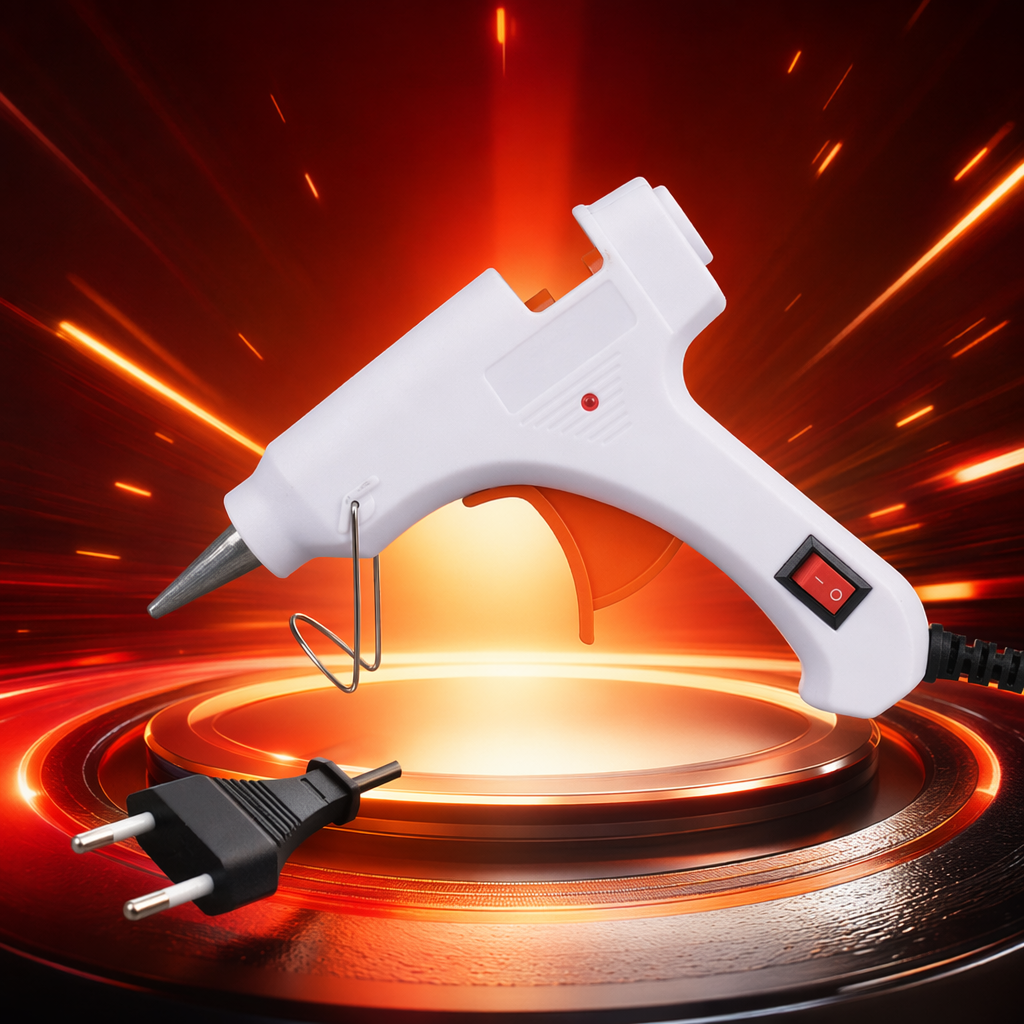 White hot melt glue gun, a handheld industrial-grade household DIY tool with rapid heating and constant temperature Specification image