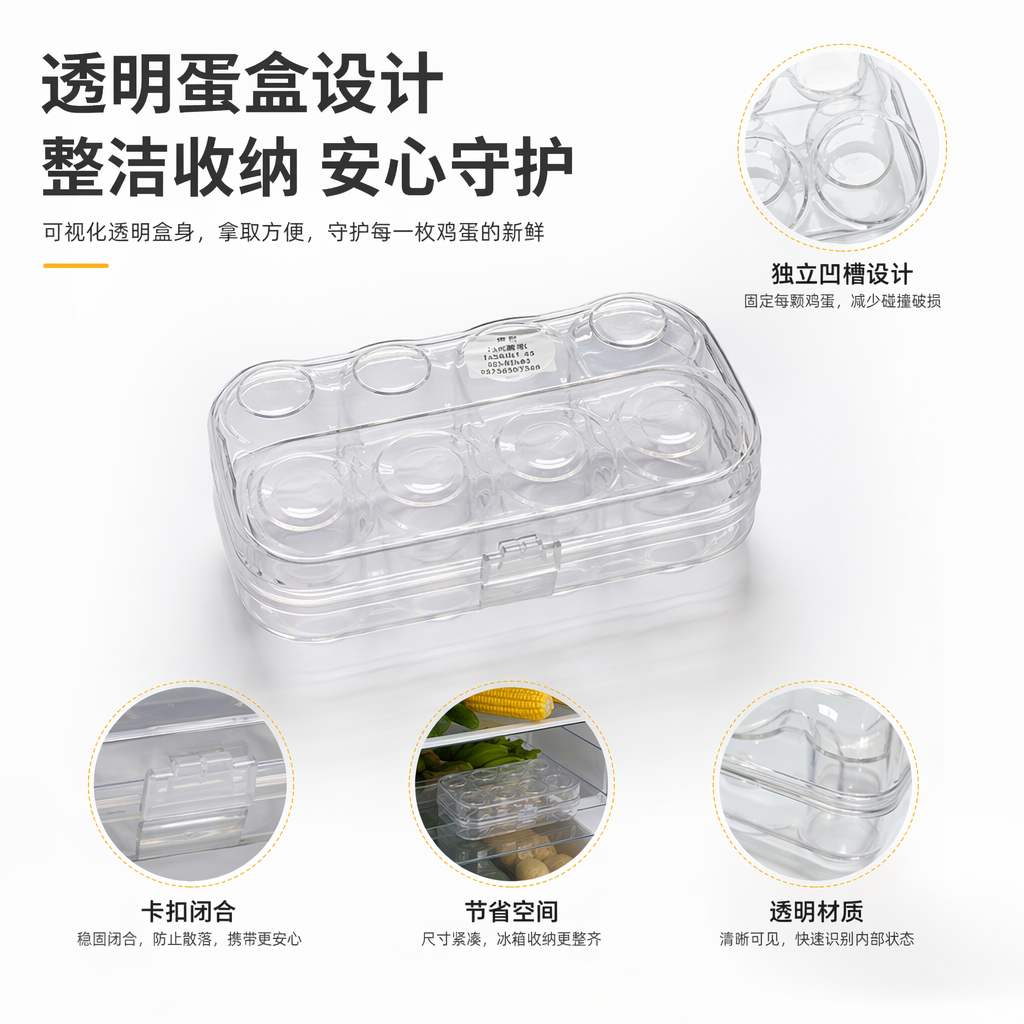 透明塑料蛋托 鸡蛋收纳盒 防震保鲜家用厨房储物