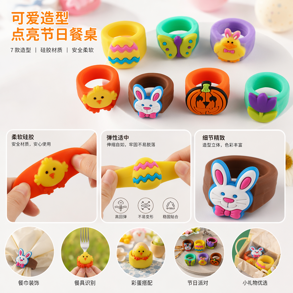 Colorful cartoon-shaped rings are fashionable and personalized accessories suitable for both men and women
