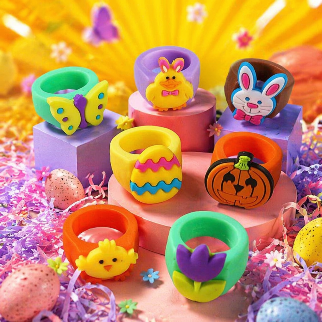 Colorful cartoon-shaped rings are fashionable and personalized accessories suitable for both men and women Specification image