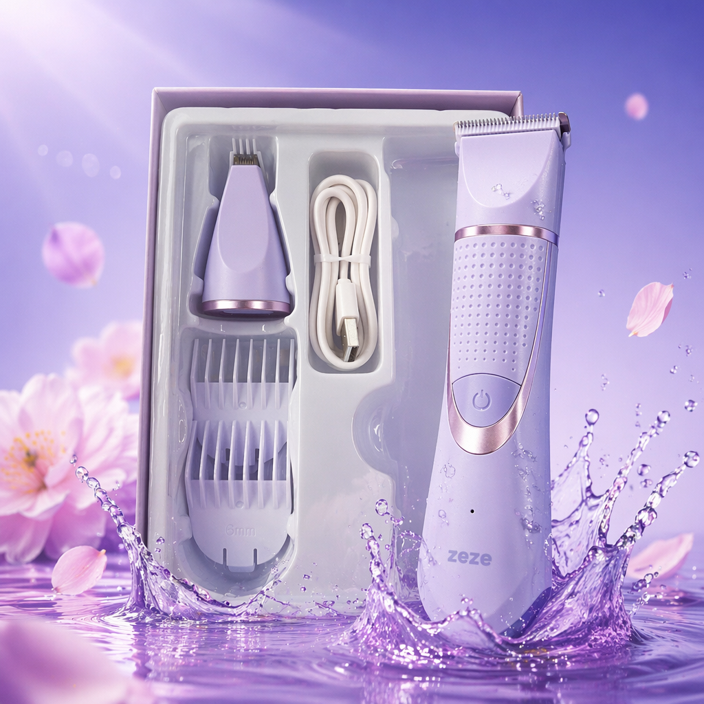 Light purple electric hair clipper set, home silent hair clipper with accessories Specification image