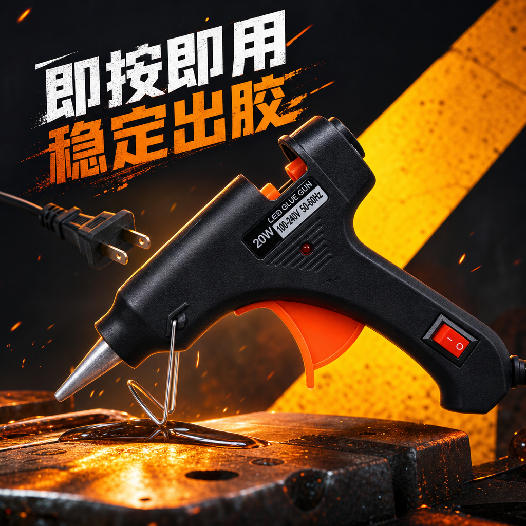 Black hot melt glue gun, rapid heating, constant temperature, handheld glue gun, home DIY repair tool Specification image