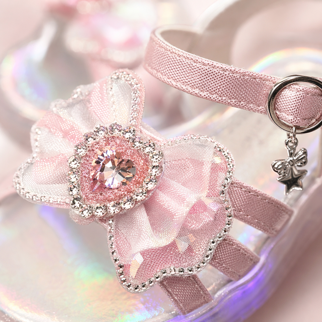 Pink luminous girls' sandals are breathable, anti-slip and comfortable, a new summer style Application Scenario